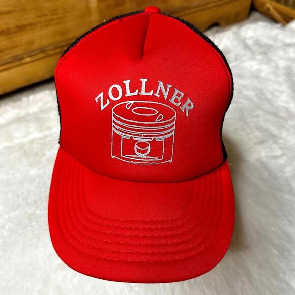 Vintage Sportco Zollner Red Mesh Trucker Hat Snapback Unisex OS - Picture 3 of 8